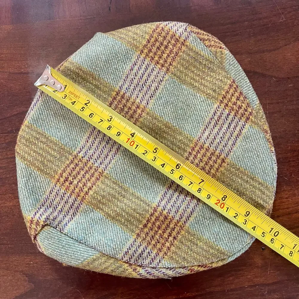 Classic Highland Harris Tweed Flat Cap Boys Hat Small Med Made in Scotland
